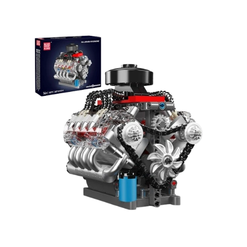 Mould King 10171 Mini V8 Engine Model Kit with Motor