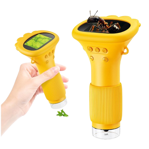 Kids Microscope - Ashfly 1000X Portable Microscope for Kids, Photo & Video Miniscope Pocket Microscope Gifts, Digital Screen | Ideal Toys for Boys Girls Age 3-12