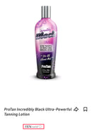 Pro Tan Incredibly Black Ultra Powerful 10X Double Dark Bronzing Lotion , with Vitamin A and E, shea butter and coconut oil - 250 ml