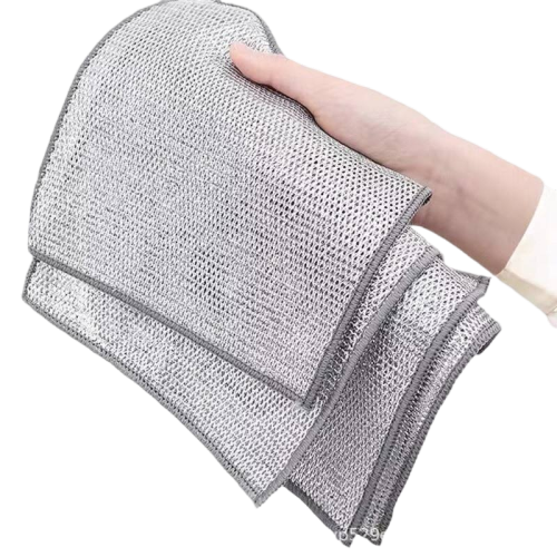 12 PCS Wire Dishwashing Rag Multipurpose Wire Miracle Cleaning Cloths, Wire Miracle Cleaning Cloths Non Scratch Wire Dishcloth and Dishcloths for Kitchen, Wire Dishcloth for Removing Grime