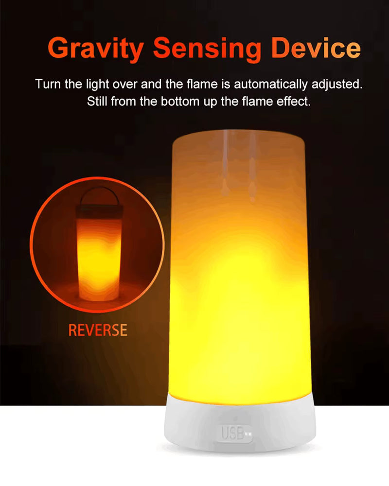 2PCS USB Rechargeable LED Flame Lamps – Remote-Controlled Flameless Lights for Indoor & Outdoor Decor