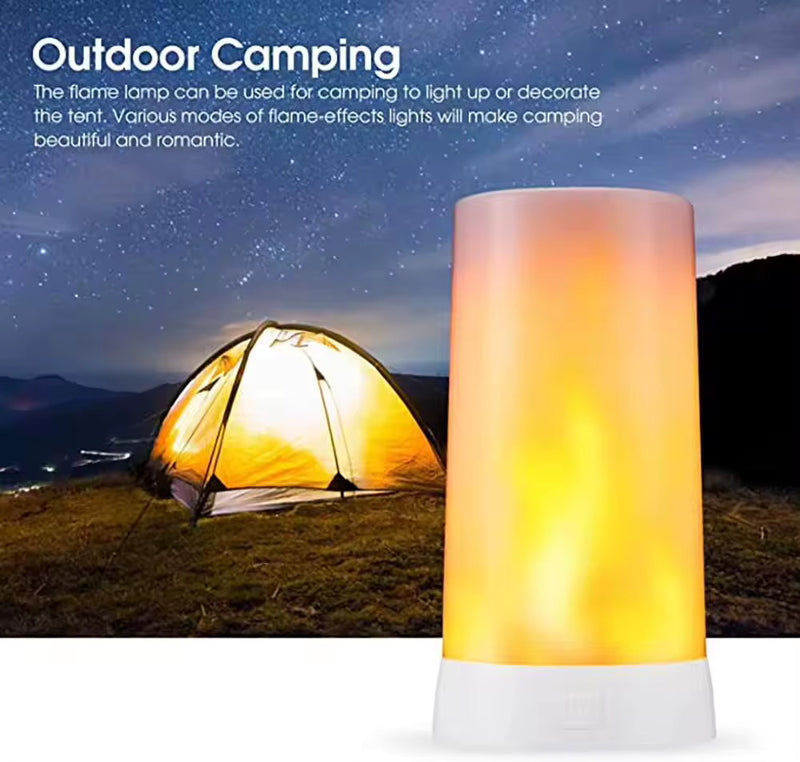 2PCS USB Rechargeable LED Flame Lamps – Remote-Controlled Flameless Lights for Indoor & Outdoor Decor