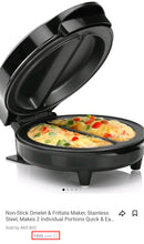 Non-Stick Omelet & Frittata Maker, Stainless Steel - Makes 2 Individual Portions Quick & Easy