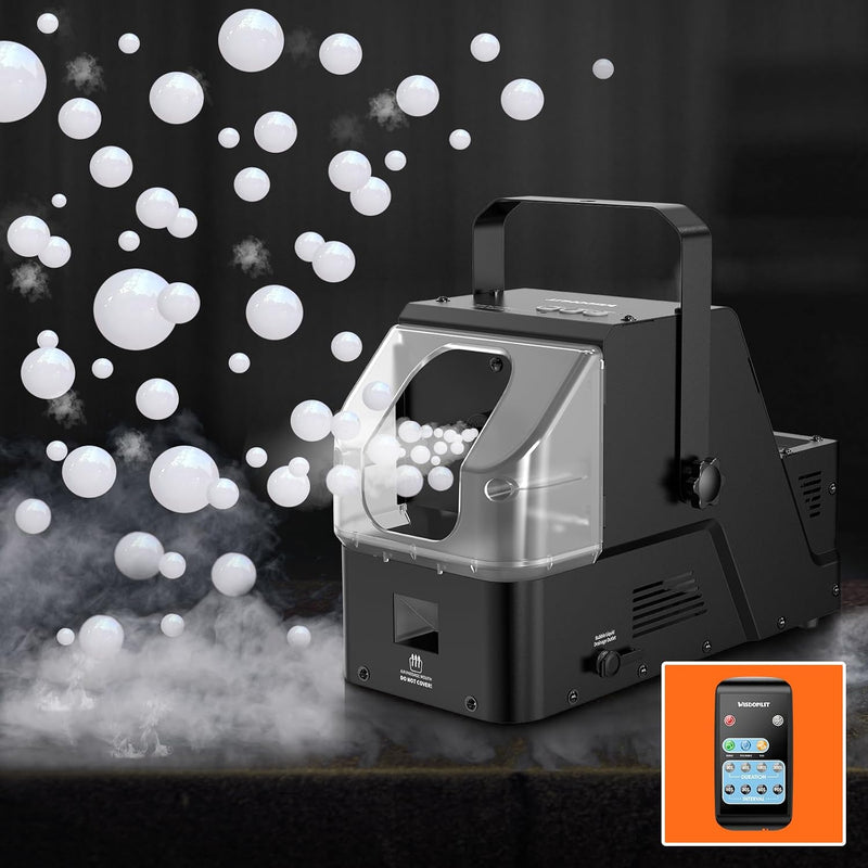 3-in-1 Bubble Fog Machine – 450W Colorful Fogger with Remote for Parties & Events