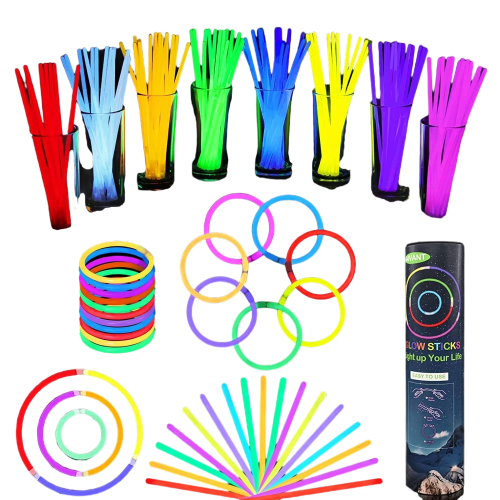 300-Pack Ultra Bright Glow Sticks – Party Favors with Bracelets & Necklaces for Glow-in-the-Dark Fun