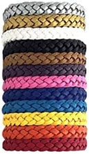 Pestects Mosquito Repellent Bracelet 12 Pack, Adjustable Leather Deet-Free Natural Insect Mosquito Bands for Adults & Kids, 300 Hour Insect Repellent Protection