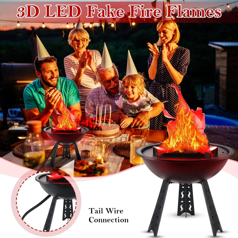 3D LED Fake Fire Flame Light – Realistic Flickering Lamp for Halloween, Christmas & Party Decor