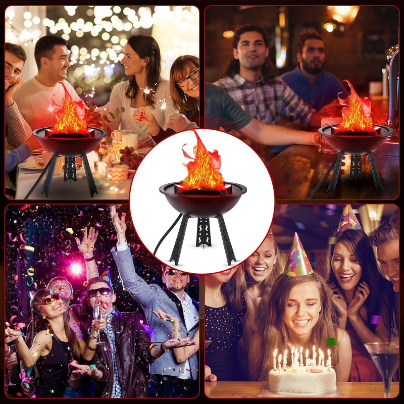 3D LED Fake Fire Flame Light – Realistic Flickering Lamp for Halloween, Christmas & Party Decor