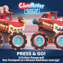 3 Pack Monster Truck Toy - Motion Activated Light-Up Cars for Toddlers - Monster Treads Lightning Wheels - Baby Toy Press & Go Cars for Boys Girls