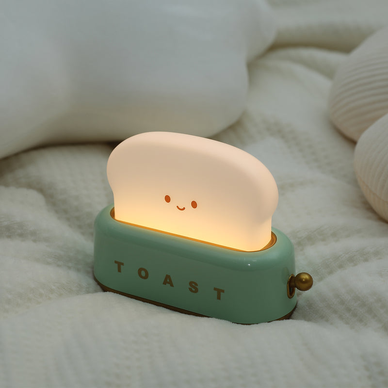 Rechargeable Toaster-Inspired LED Lamp - Charming & Colorful Night Light with USB Charging