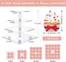 4-Tier Clear Acrylic Cupcake Stand – Holds 50 Cupcakes for Parties & Events