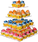 4-Tier Clear Acrylic Cupcake Stand – Holds 50 Cupcakes for Parties & Events