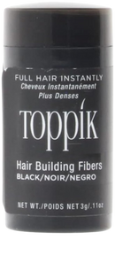 Toppik Hair Building Fibers Powder Black 3g Bottle – Instant Thinning Concealer for Men and Women