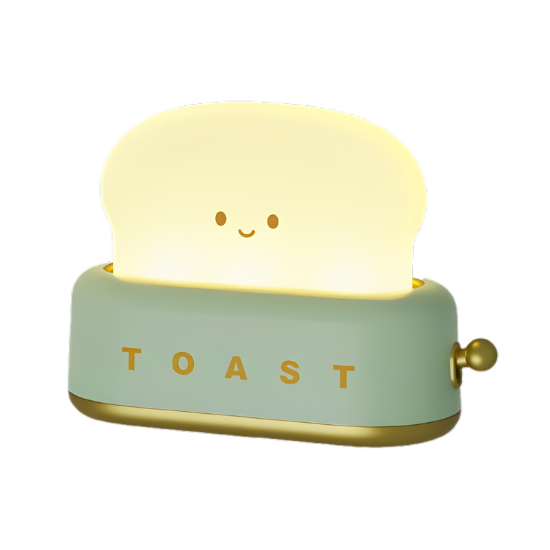 Rechargeable Toaster-Inspired LED Lamp - Charming & Colorful Night Light with USB Charging