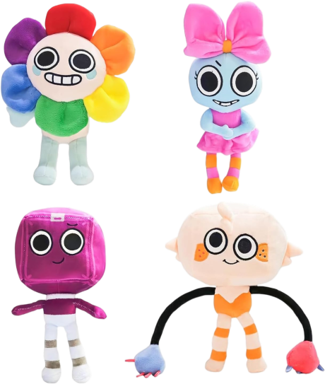 4PC Dandy's World Plush Set – 2025 Horror Stuffed Dolls for Kids & Collectors
