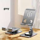 Metal Desktop 360 Degree Rotating Cell Phone Holder, Angle Height Adjustable Cell Phone Holder With Silicone Pad For Desktop Fully Foldable Mobile Phone Holder, Tablet Holder, iPad holder (Grey)