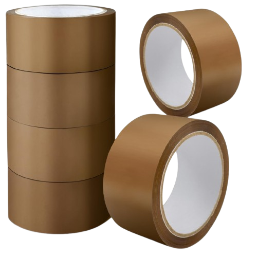K-MART Packaging Tape, Industrial Duty Brown Parcel Tape 6 Rolls With Low Noise - 48mm X 66m, Secure Sticky Brown Tape For Box Packaging, Moving Boxes, Packing Tape Strong For Moving House (6 rolls)