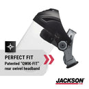 Jackson Safety Lightweight F4XP Premium Face Shield - Mask & Crown with 370 Speed Dial Ratcheting Headgear, ANSI Z87.1, for Work, Grinding, Cutting, Universal Pin Pattern - Uncoated - Clear Tint
