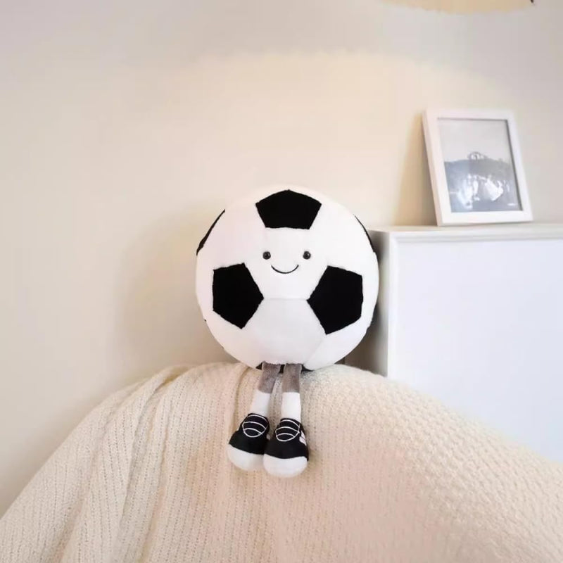 Football Plush Toys Pillow,Stuffed Sports Balls Plush Toys, Creative Football Plush Doll,Spherical Soft CushionKids Gift