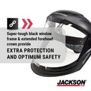 Jackson Safety Lightweight MAXVIEW Premium Face Shield - Mask with 370 Speed Dial Ratcheting Headgear, ANSI Z87.1, for Work, Grinding, Cutting - Anti Fog Coating - Clear Tint