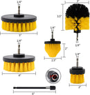6pcs Drill Brush Attachment Set, 5pcs Scrubber Brushes with 1pcs Extend Long Attachment, Drill Scrub Brush for Cleaning Shower, Tub, Bathroom (6pcs)