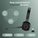 Jabra Evolve 65 TE Wireless Headphones – Dual-Ear Noise-Canceling Headset (Black)