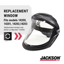 Jackson Safety Replacement Window for MAXVIEW Premium Face Shield Mask - ANSI Z87.1 - Uncoated - Clear Tint