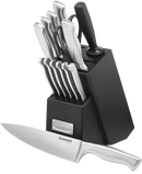 CUISINART Block Knife Set, 15pc Ultra Ultra- Sharp Cutlery Knife Set with Steel Blades for Precise Cutting , Lightweight, Stainless Steel, Durable & Dishwasher Safe, C77SS-15PK
