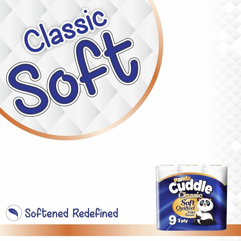 Cuddlesoft Panda Cuddle Soft Quilted 3-Ply Toilet Tissue Paper - 18 Blue Rolls, Scented