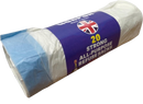 100pcs Lianpak White 35L, Drawstring, Strong, Pedal Bin Liners, Bin Bags, Refuse Sacks, Recycled, Tear Resistant, Perfect for Everyday, Household, Office, Kitchen, Caterers, 20 Bags/Roll, 5 Rolls