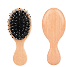 Mini Boar Bristle Hair Brush  Pocket Travel Paddle Brush for All Hair Types