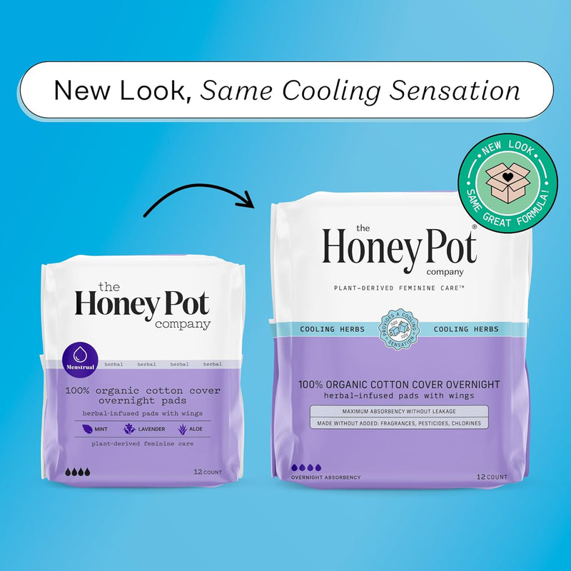 THE HONEY POT - Herbal Overnight Pads - 12 Count