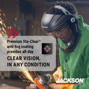Jackson Safety Lightweight MAXVIEW Premium Face Shield - Mask with 370 Speed Dial Ratcheting Headgear, ANSI Z87.1, for Work, Grinding, Cutting - Anti Fog Coating - Clear Tint