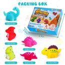 Jiosdo Baby Bath Toys, 6 PCS Light Up Dinosaur Bath Toys for Babies, LED Kids Sensory Toys Baby Light Up Sensory Toys, Liquid Sensor Toddler Bath Toys Sensory Bath Toys for Autism