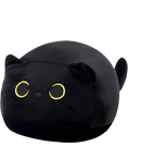 Black Cat Plush Toy Pillow, Soft Kawaii Kitten Stuffed Animal Cushion