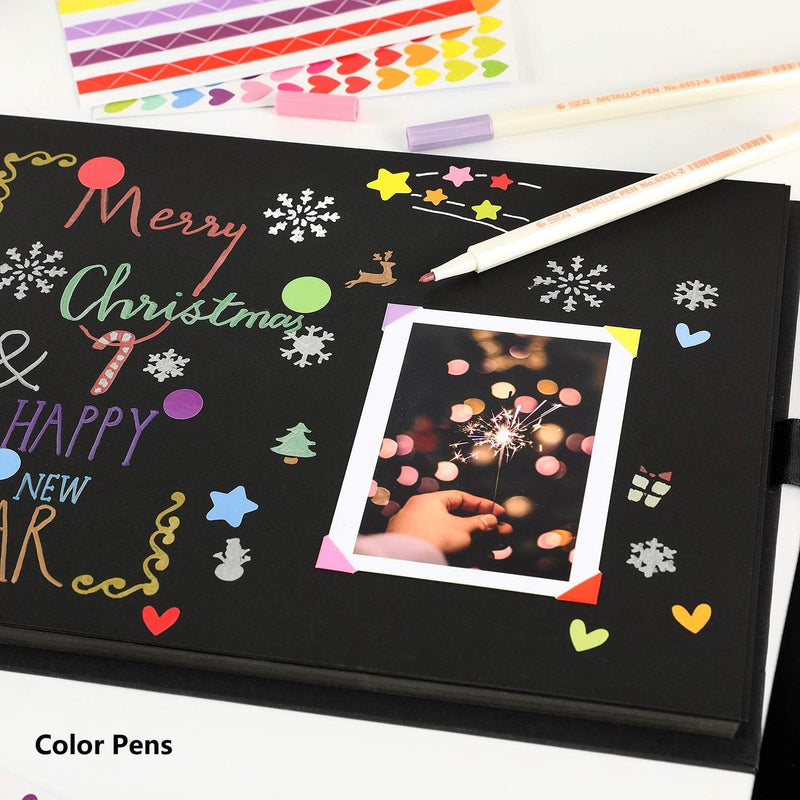 YILEEY Scrapbook Photo Album Large: Scrap book 80 Black Pages DIY Gift Scrapbooking Kits with Accessories Memory Books Guestbooks for Adults Baby Girl
