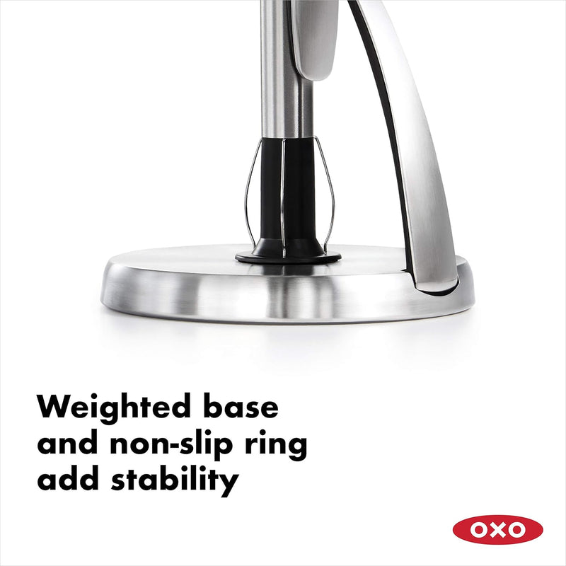 OXO Good Grips SimplyTear Paper Towel Holder - Stainless Steel (Silver & Black)