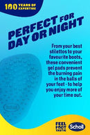 Scholl Party Feet Ball of Foot Gel Cushions with GelActiv technology, Non-slip, Help prevent foot pain - Suitable most shoes including high heels and stilettos. Universal size, 1 pair of cushions