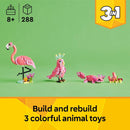 LEGO Creator 3 in 1 Wild Animals: Pink Flamingo Animal Building Toy - Includes 3 Building Options, Pink Flamingo, Cockatoo, or Axolotl - Learning Toy for Kids, Girls, and Boys, Ages 8+ - 31170