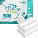 Tall Kitchen Trash Bags Garbage Bags 50 Liters Plastic Trash Can Liners Waste Basket Bin Liners for Home Office Outdoor 160 Counts