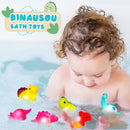 Jiosdo Baby Bath Toys, 6 PCS Light Up Dinosaur Bath Toys for Babies, LED Kids Sensory Toys Baby Light Up Sensory Toys, Liquid Sensor Toddler Bath Toys Sensory Bath Toys for Autism