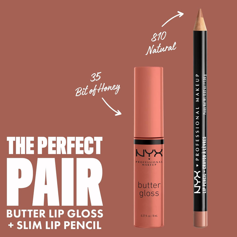 NYX Professional Makeup Butter Gloss Non-Sticky Lip Gloss Bit of Honey Peach Nude 0.27 fl oz