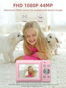 Digital FHD 1080P Point & Shoot Camera – 16X Zoom, Anti-Shake (Pink)