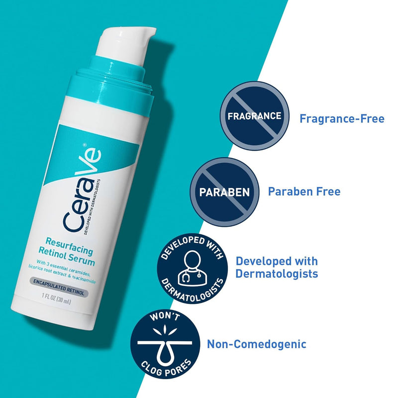 CeraVe Resurfacing Retinol Serum with Ceramides and Niacinamide for Blemish-Prone Skin