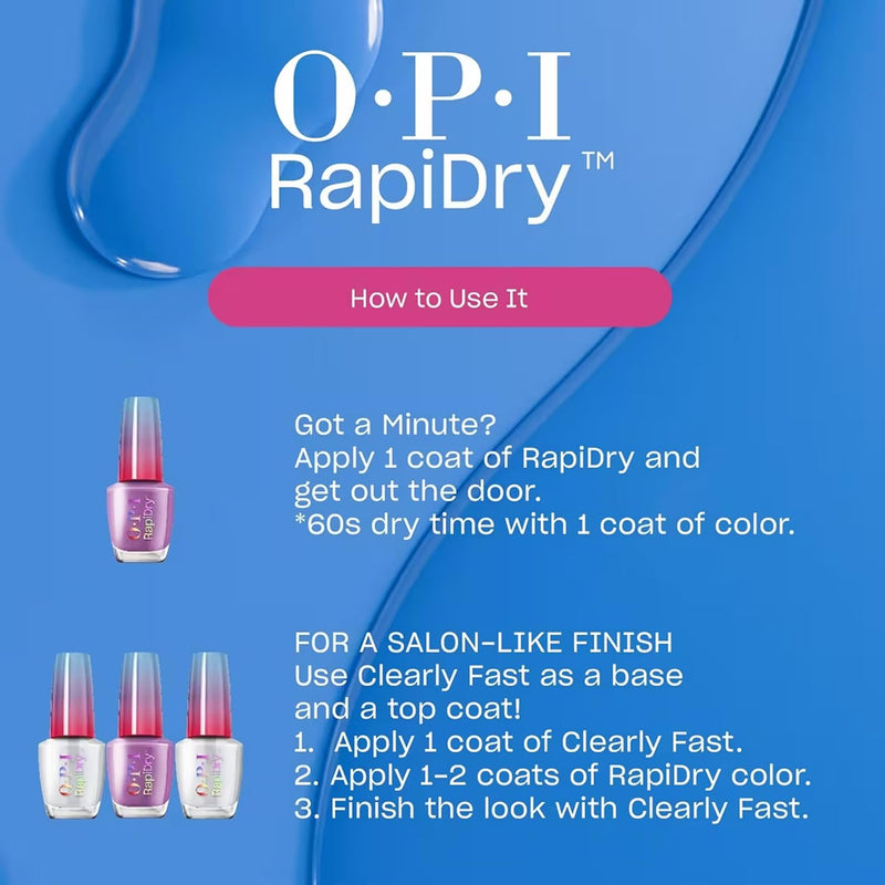OPI Rapidry Nail Polish Speed of Bright Vegan Smudge-Proof Quick-Drying
