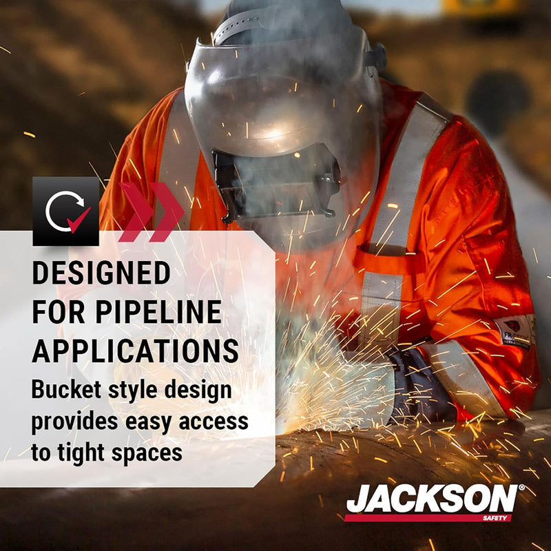 Jackson Safety PL 280 Pipeline WeldingHood - Flip Front Welding Helmet - Shade 10, ANSI Z87.1 / (Multiple Headgear Styles and Colors)