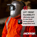 Jackson Safety PL 280 Pipeline WeldingHood - Flip Front Welding Helmet - Shade 10, ANSI Z87.1 / (Multiple Headgear Styles and Colors)