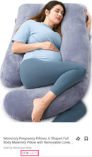 Pregnancy Pillows for Sleeping, U Shaped Full Body Maternity Pillow with Removable Cover - Support for Back, Legs, Belly, HIPS for Pregnant Women, 57 Inch Pregnancy Pillow for Women, Grey