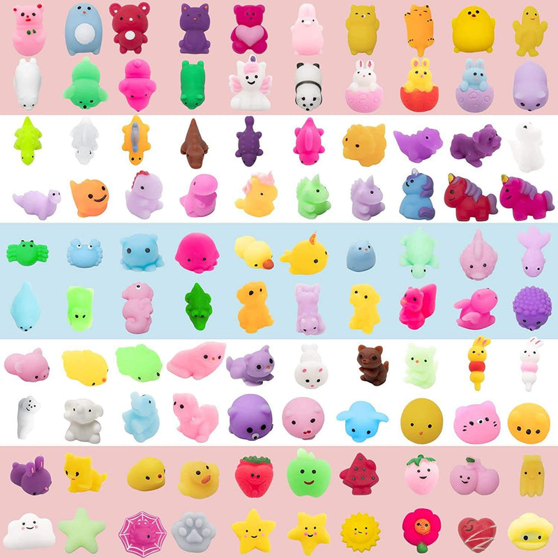 80PCS Kawaii Mochi Squishy Toys Bulk Sensory Fidget Party Favors for Kids