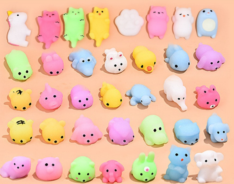 80PCS Kawaii Mochi Squishy Toys Bulk Sensory Fidget Party Favors for Kids